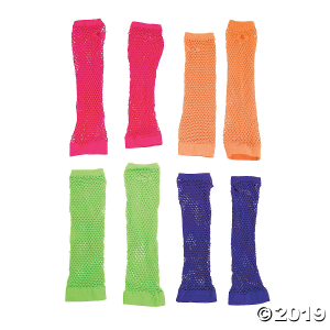 Retro Neon Fishnet Arm Sleeves (Per Dozen)