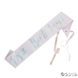 Ginger Ray Iridescent Foil 18th Birthday Sash (1 Piece(s))