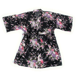 Personalized Black Floral Robe (1 Piece(s))