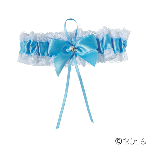 Something Blue Garter with White Lace Trim (1 Piece(s))