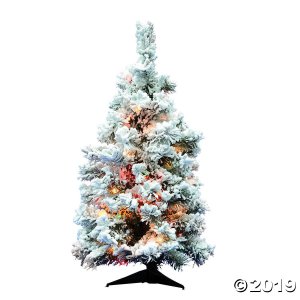 Vickerman 36" Flocked Alaskan Pine Christmas Tree with Multi-Colored Lights (1 Piece(s))