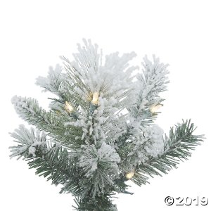 Vickerman 7' Potted Flocked Castle Pine Christmas Tree with Warm White LED Lights (1 Piece(s))