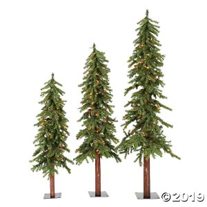 Vickerman 4', 5', and 6' Natural Look Alpine Christmas Tree Set with Multi-Colored Lights (1 Piece(s))