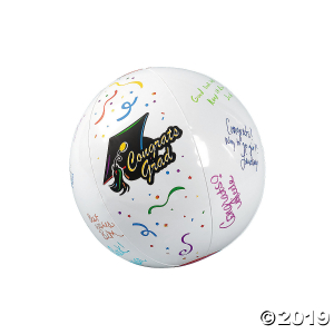 Inflatable 11" Autograph Graduation Medium Beach Balls (Per Dozen)