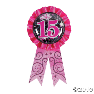 Mis Quince Años Confetti Award Ribbon (1 Piece(s))
