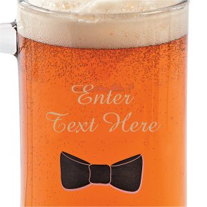 Bow Tie Personalized Beer Mug (1 Piece(s))