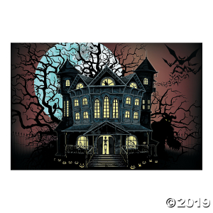 Haunted House Backdrop Halloween Decoration (1 Set(s))