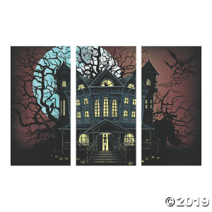 Haunted House Backdrop Halloween Decoration (1 Set(s))