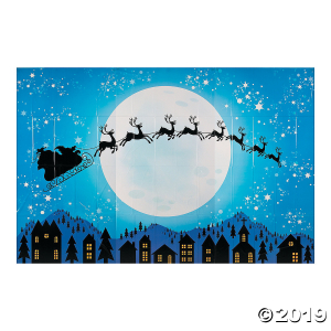 Santa & Reindeer Backdrop (1 Set(s))