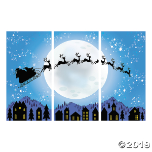 Santa & Reindeer Backdrop (1 Set(s))