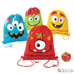 Medium Silly Monster Drawstring Bags (Per Dozen)