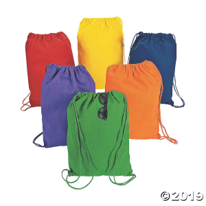 DIY Medium Colorful Canvas Drawstring Bags (Per Dozen)