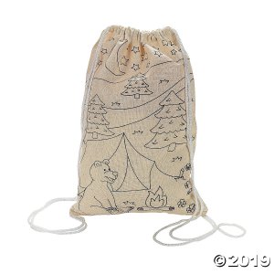 Color Your Own Medium Camp Canvas Drawstring Bags (Makes 12)