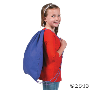 DIY Large Purple Canvas Drawstring Bags (Per Dozen)