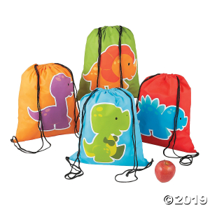 Medium Little Dino Drawstring Bags (Per Dozen)