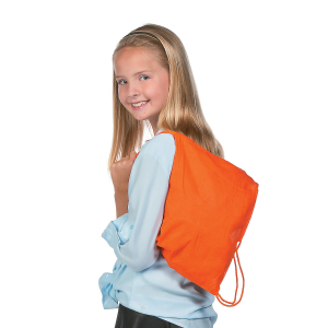 Personalized Orange Drawstring Bags (Per Dozen)