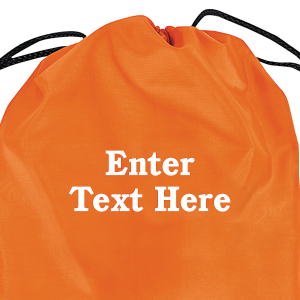 Personalized Large Orange Drawstring Bags (Per Dozen)