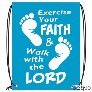 Large Exercise Your Faith Drawstring Bags (Per Dozen)