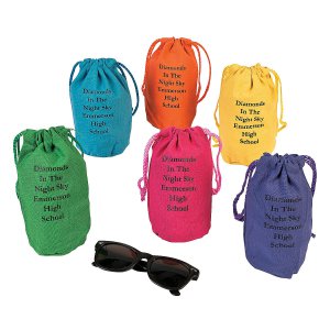Personalized Bright Neon Canvas Drawstring Bags (24 Piece(s))