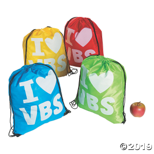 Large I Love VBS Drawstring Bags (Per Dozen)