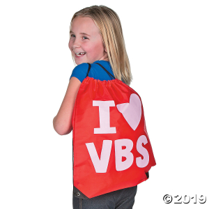 Large I Love VBS Drawstring Bags (Per Dozen)