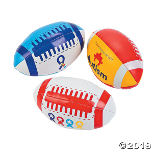 Autism Awareness Football Assortment (Per Dozen)