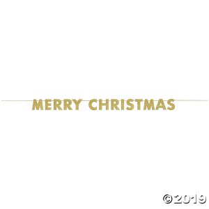 Gold Glitter Merry Christmas Banner (1 Piece(s))