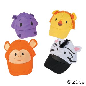 Zoo Animal Baseball Caps (Per Dozen)