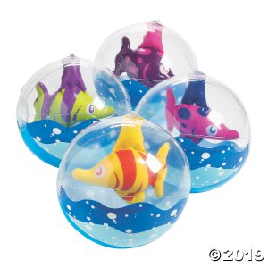 Inflatable 11" Tropical Fish Medium Beach Balls (Per Dozen)