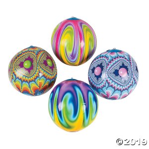 Inflatable 9" Tie-Dyed Medium Beach Balls (Per Dozen)