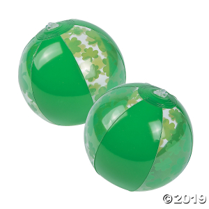 Inflatable 5" Shamrock Mini Beach Balls (Per Dozen)