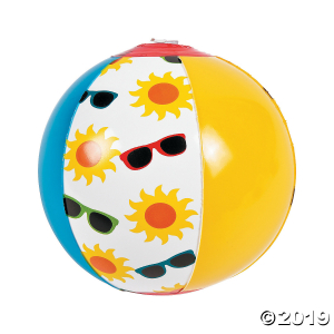 Inflatable 5" Summer Print Mini Beach Balls (Per Dozen)