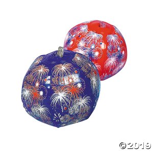 Inflatable 5" Patriotic Fireworks Mini Beach Balls (Per Dozen)