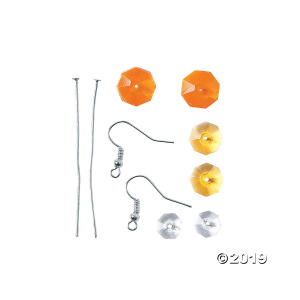 Candy Corn Crystal Earrings Craft Kit (6 Pair)