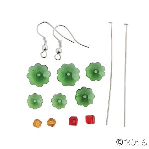 Christmas Tree Glass Earrings Craft Kit (Makes 6)