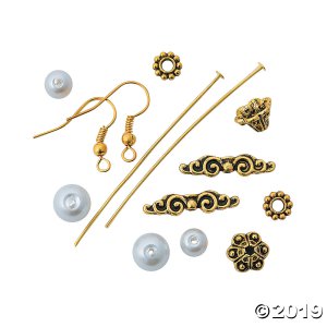 Goldtone Beaded Angel Earrings Craft Kit (6 Pair)