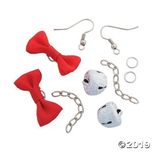 Jingle Bell Bow Earrings Craft Kit (6 Pair)