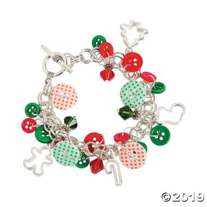 Holiday Button & Bead Bracelet Craft Kit (Makes 2)