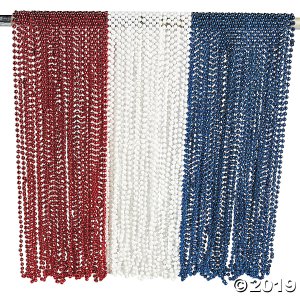 Patriotic Red, White & Blue Beaded Necklace Assortment (144 Piece(s))