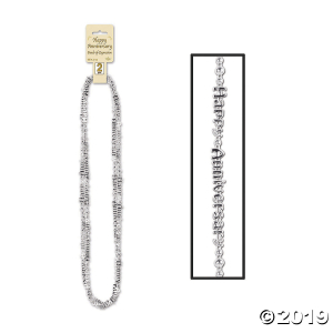 Silver Happy Anniversary Bead Necklaces (2 Piece(s))