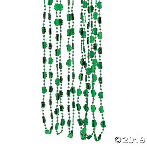 Green Beer Mug Bead Necklaces (24 Piece(s))
