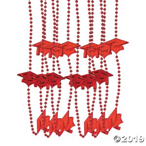 Red Graduation Bead Necklaces (24 Piece(s))