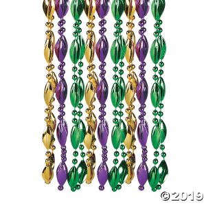 Swirl Mardi Gras Beads (Per Dozen)