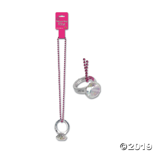 Bachelorette Beaded Necklace with Diamond Ring Bling (1 Piece(s))