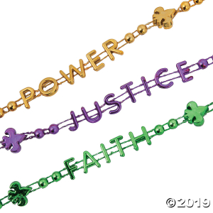 Justice, Faith, Power Mardi Gras Beads (72 Piece(s))