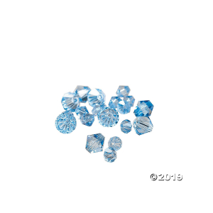 Blue Topaz Crystal Bicone Beads - 4mm-6mm (48 Piece(s))