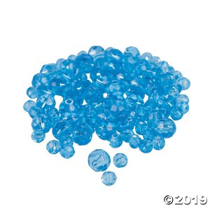 Blue Topaz Cut Crystal Round Beads - 4mm-6mm (48 Piece(s))