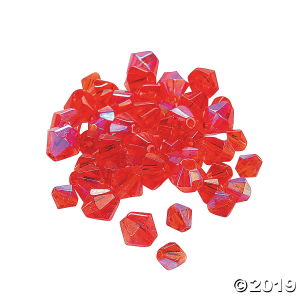 Ruby Aurora Borealis Cut Crystal Bicone Beads - 4mm-6mm (48 Piece(s))