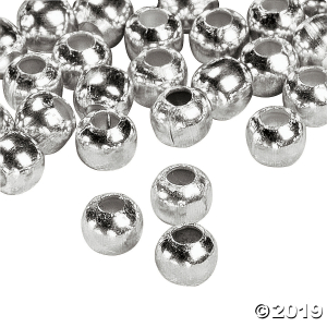 Silvertone Metal Round Beads - 4mm (50 Piece(s))