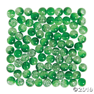 Crushed Glass Green Beads - 8mm (100 Piece(s))